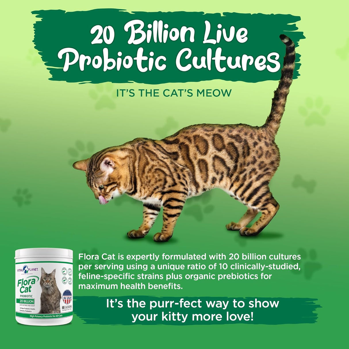 Vital Planet Flora Cat Probiotic Powder 30 Servicios 111Gr.