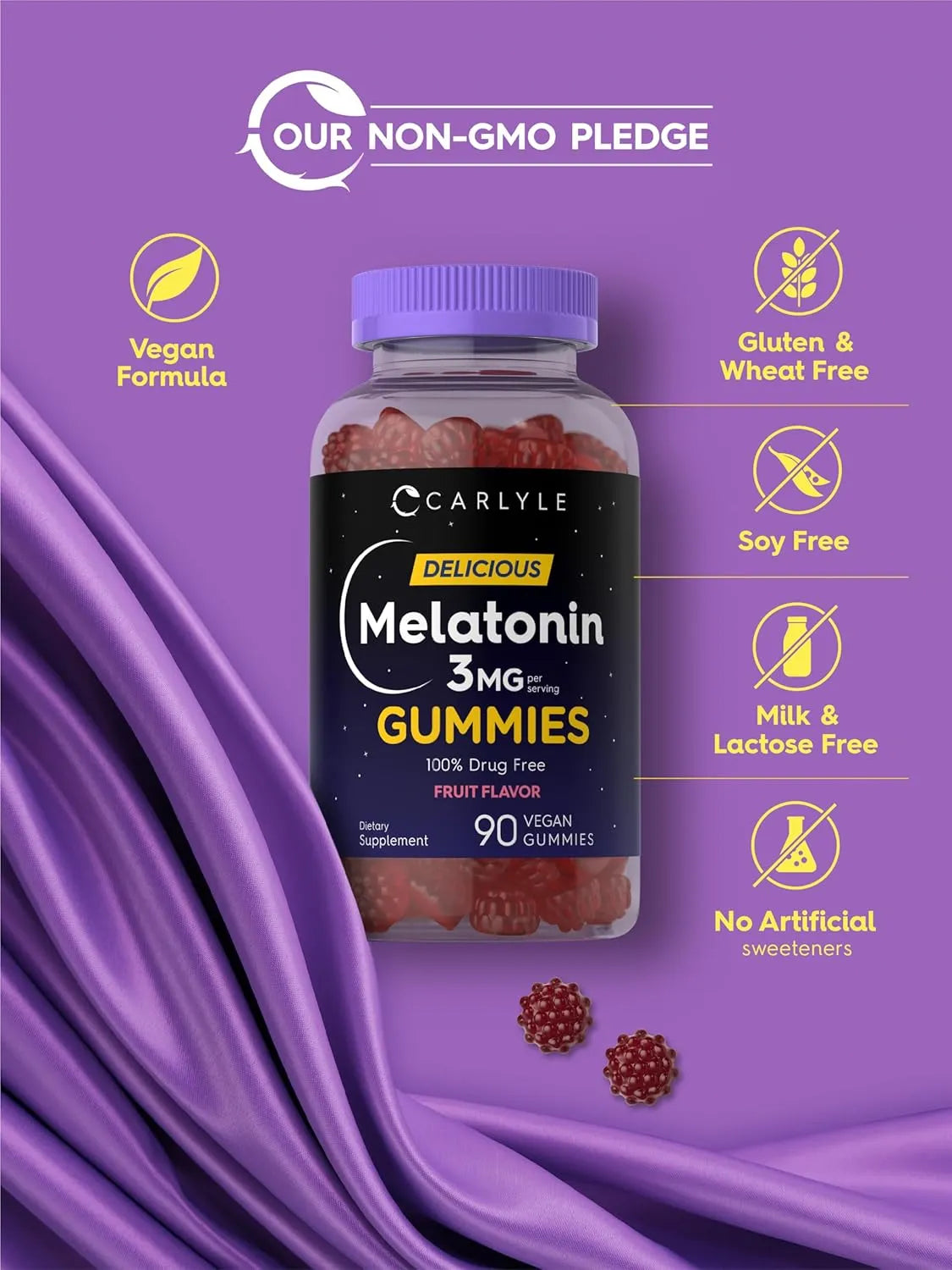 CARLYLE - Carlyle Melatonin Gummies 3Mg. 90 Gomitas - The Red Vitamin MX - Suplementos Alimenticios - {{ shop.shopifyCountryName }}