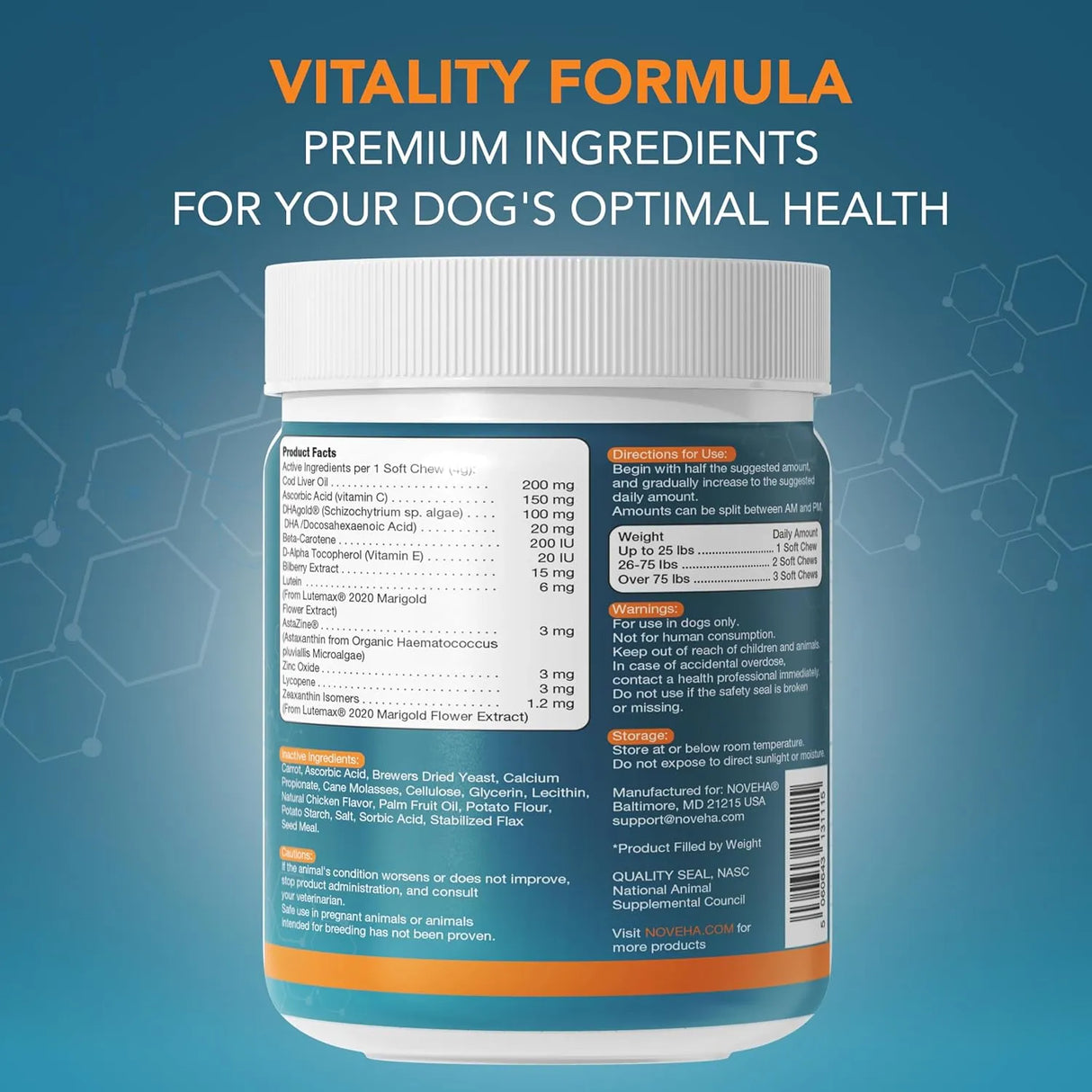 NOVEHA - NOVEHA Eye Supplement for Dogs 90 Masticables - The Red Vitamin MX - Cuidado De Los Ojos De Los Perros - {{ shop.shopifyCountryName }}