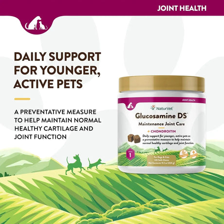 NATURVET - NaturVet Glucosamine DS Level 1 Maintenance 120 Masticables - The Red Vitamin MX - Cuidado De Cadera Y Articulaciones Para Perros - {{ shop.shopifyCountryName }}