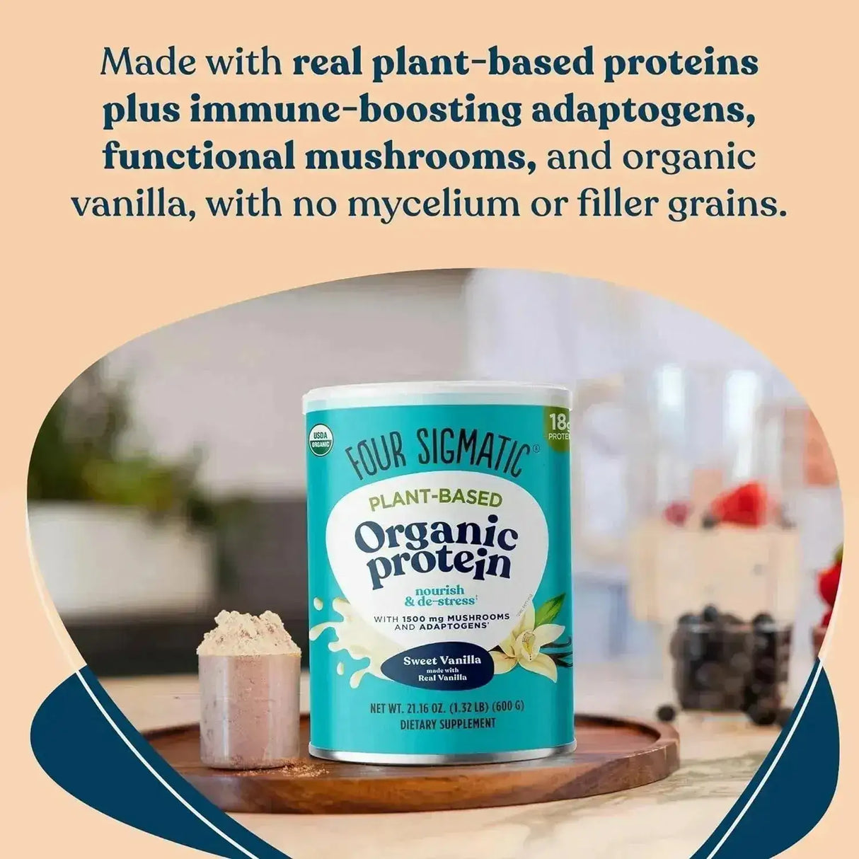 FOUR SIGMATIC - Four Sigmatic Organic Vegan Protein Powder Sweet Vanilla 600Gr. - The Red Vitamin MX - Suplementos Alimenticios - {{ shop.shopifyCountryName }}