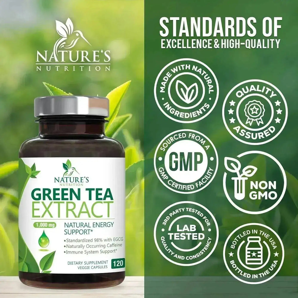 NATURE'S NUTRITION - Nature's Nutrition Green Tea Extract 1000Mg. 120 Capsulas - The Red Vitamin MX - Suplementos Alimenticios - {{ shop.shopifyCountryName }}