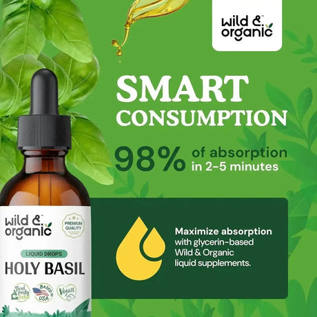 WILD & ORGANIC - Wild & Organic Holy Basil Tincture 2 Fl.Oz. - The Red Vitamin MX - Suplementos Alimenticios - {{ shop.shopifyCountryName }}