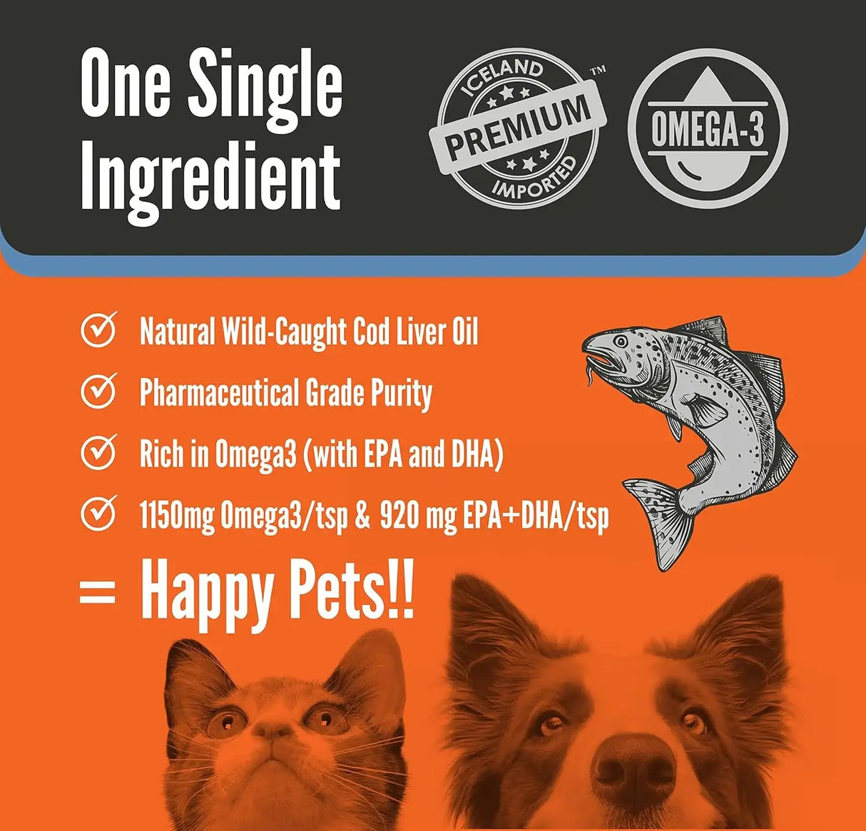 COUNTRYPET NATURALS - CountryPet Naturals Wild Caught Pure Cod Liver Oil 16 Fl.Oz. - The Red Vitamin MX - Aceite De Pescado Para Perros - {{ shop.shopifyCountryName }}