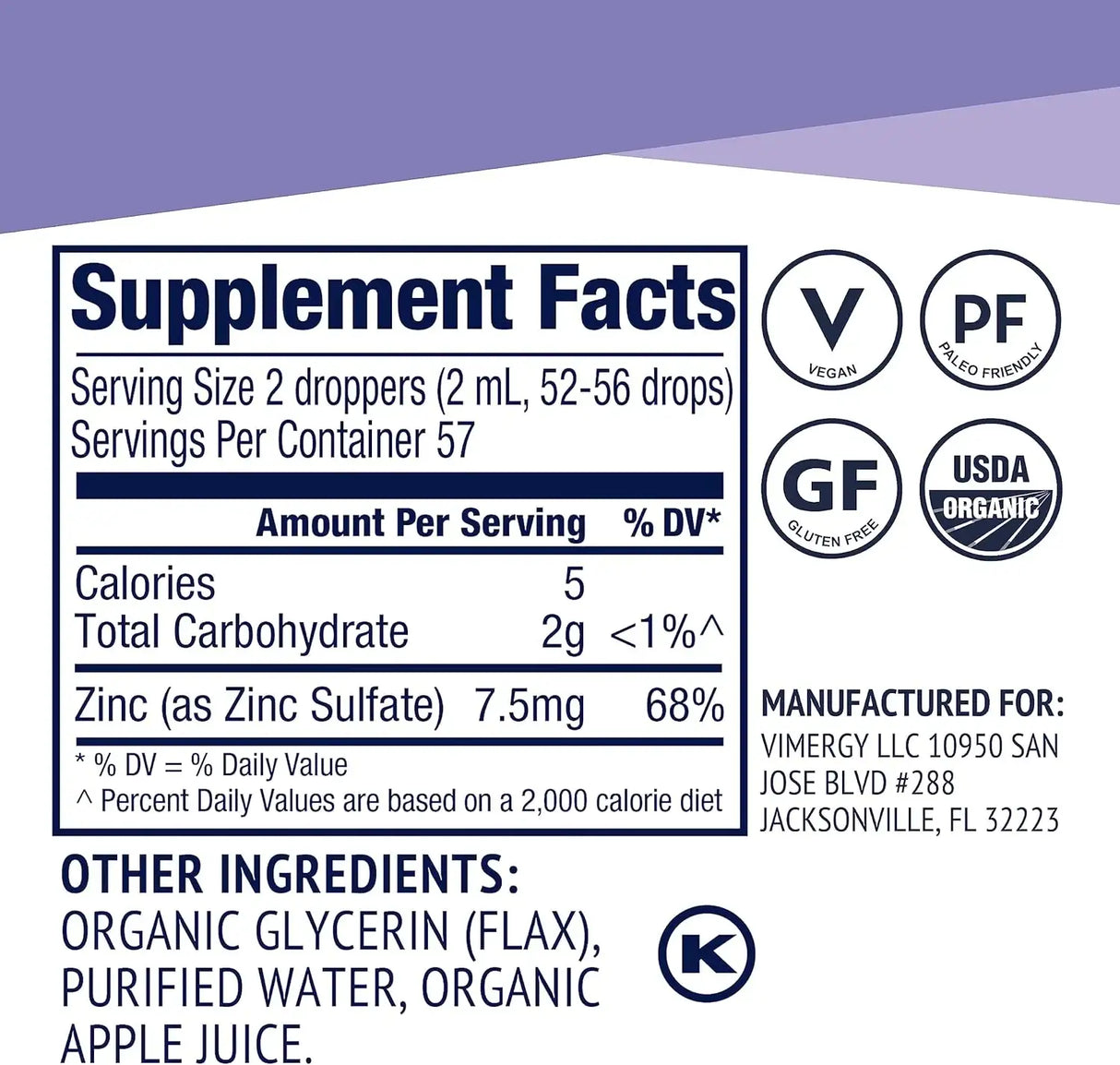 VIMERGY - Vimergy Organic Zinc 57 Servicios 115Ml. - The Red Vitamin MX - Suplementos Alimenticios - {{ shop.shopifyCountryName }}