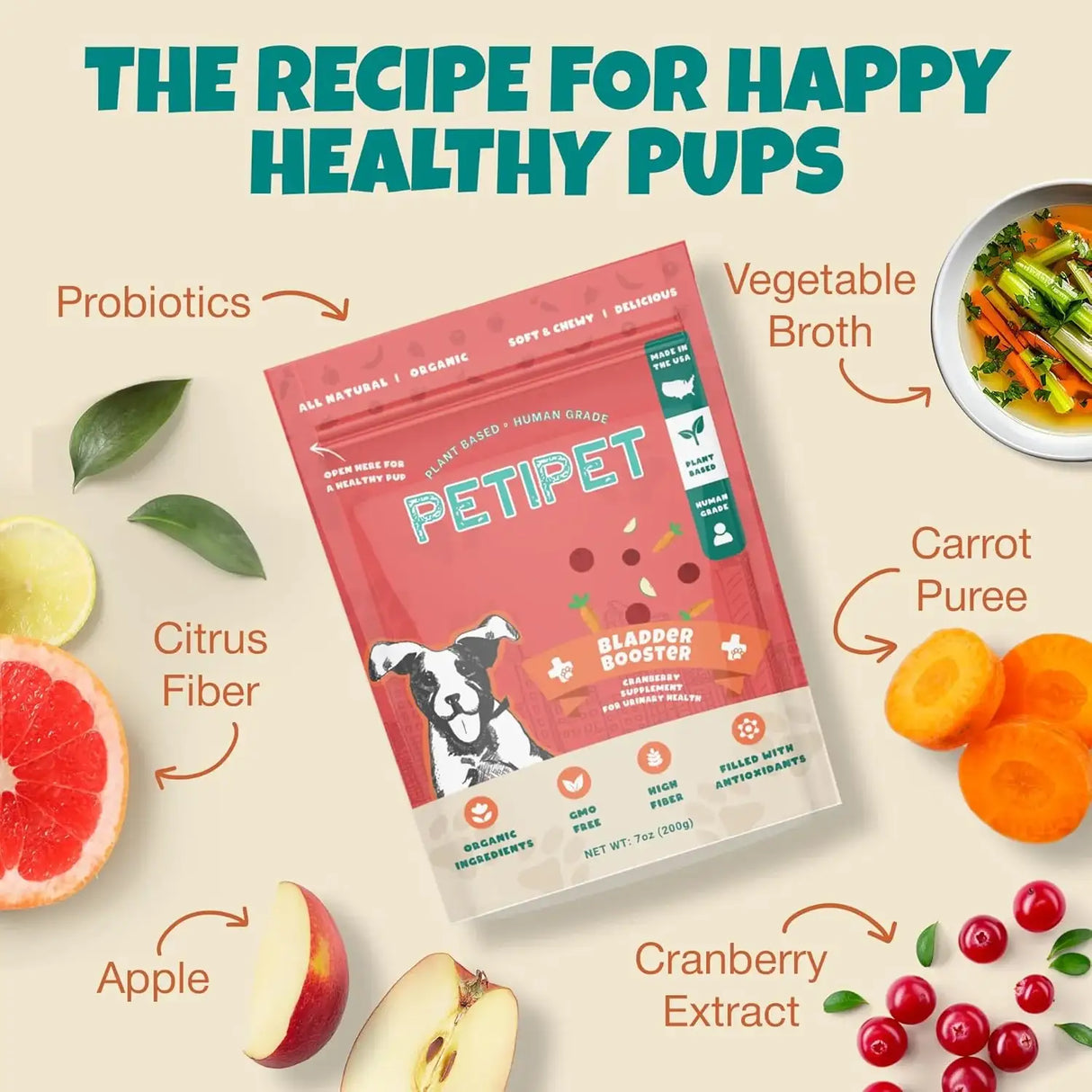 PETIPET - PETIPET Bladder Booster Cranberry Supplement for Dogs 200Gr. - The Red Vitamin MX - Salud De Tracto Urinario Para Perros - {{ shop.shopifyCountryName }}