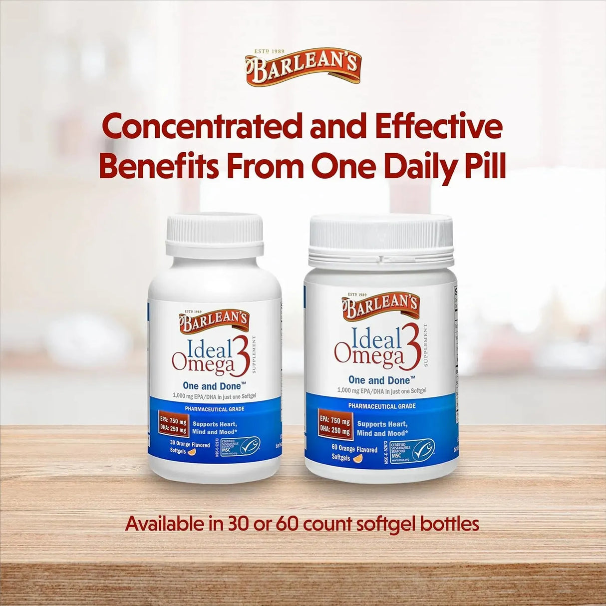 BARLEAN´S - Barlean's Ideal Omega 3 Fish Oil 1000Mg. 30 Capsulas Blandas - The Red Vitamin MX - Suplementos Alimenticios - {{ shop.shopifyCountryName }}