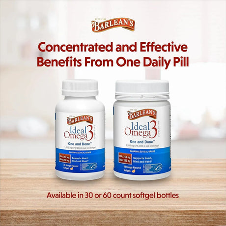 BARLEAN´S - Barlean's Ideal Omega 3 Fish Oil 1000Mg. 30 Capsulas Blandas - The Red Vitamin MX - Suplementos Alimenticios - {{ shop.shopifyCountryName }}