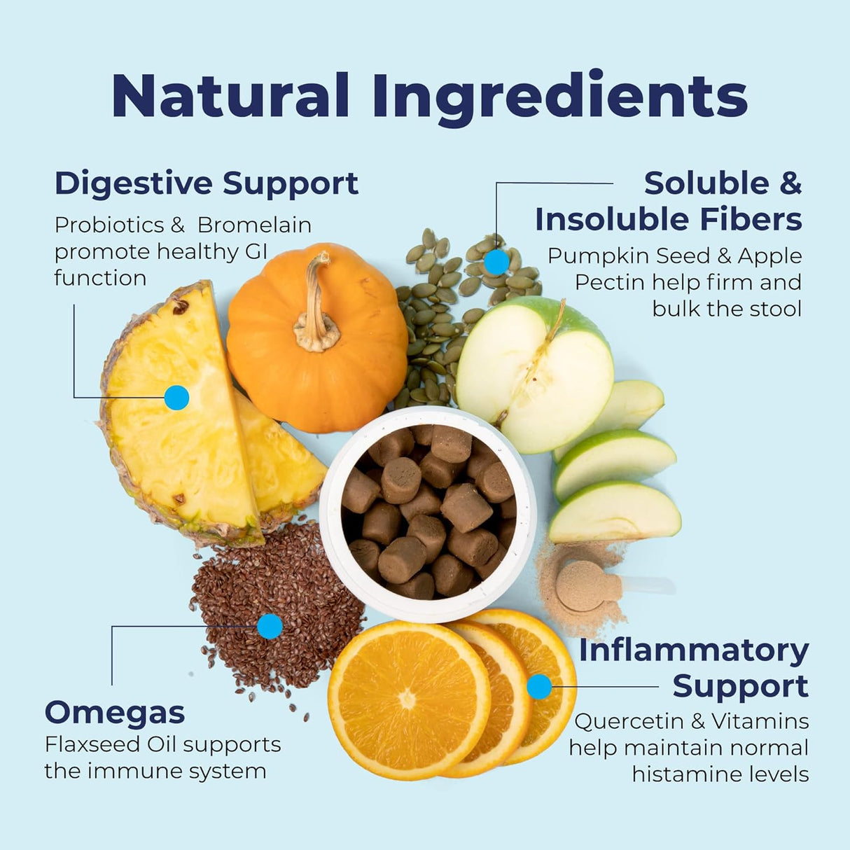 Vetnique Labs Glandex Anal Gland Soft Chew Treats with Pumpkin Pork Liver 30 Masticables