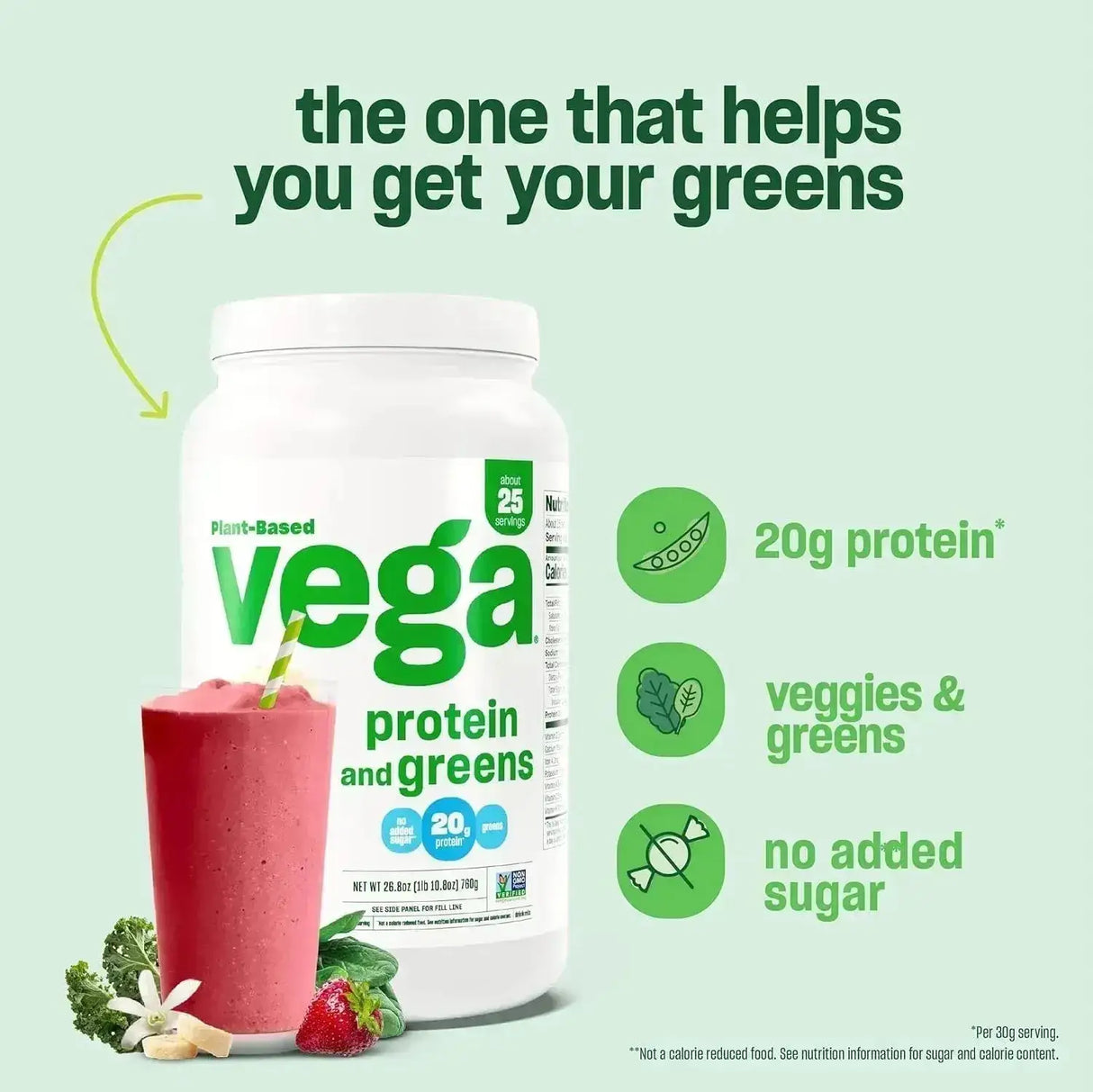 VEGA - Vega Protein & Greens Powder Vanilla 760Gr. - The Red Vitamin MX - Suplementos Alimenticios - {{ shop.shopifyCountryName }}