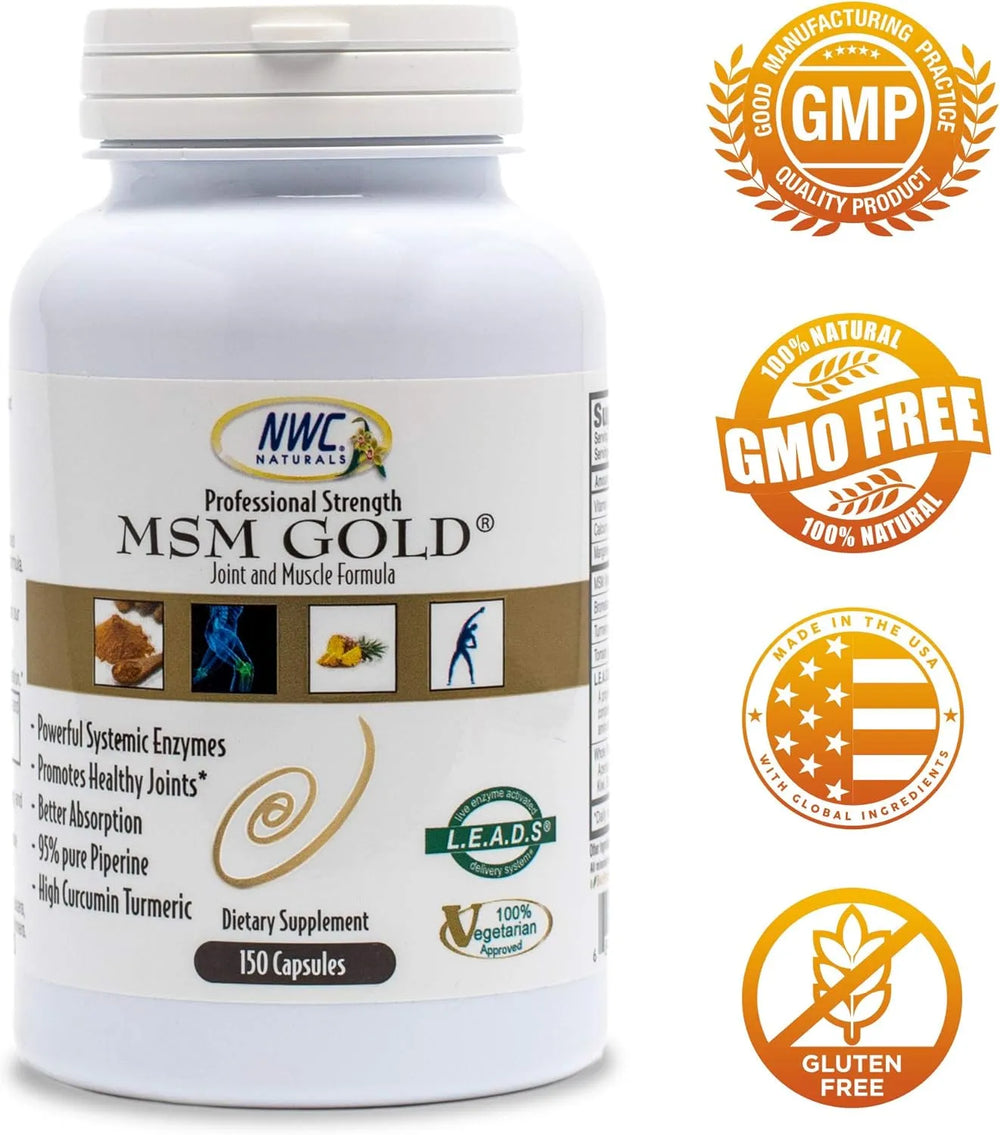 NWC NATURALS - NWC Naturals MSM Gold Systemic Enzyme 150 Capsulas - The Red Vitamin MX - Suplementos Alimenticios - {{ shop.shopifyCountryName }}