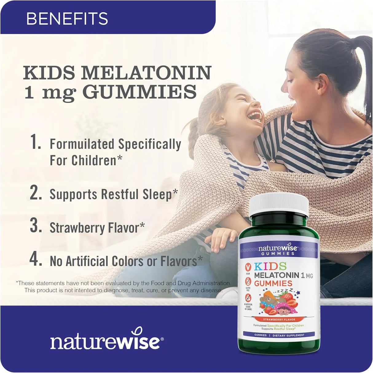 NATUREWISE - Naturewise Kids Melatonin Gummies 1Mg. Strawberry Flavored 180 Gomitas - The Red Vitamin MX - Suplementos Alimenticios - {{ shop.shopifyCountryName }}