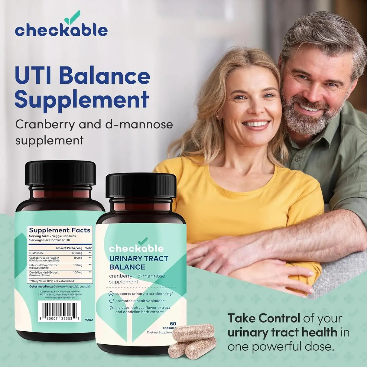 CHECKABLE - Checkable Urinary Tract Balance 60 Capsulas - The Red Vitamin MX - Suplementos Alimenticios - {{ shop.shopifyCountryName }}
