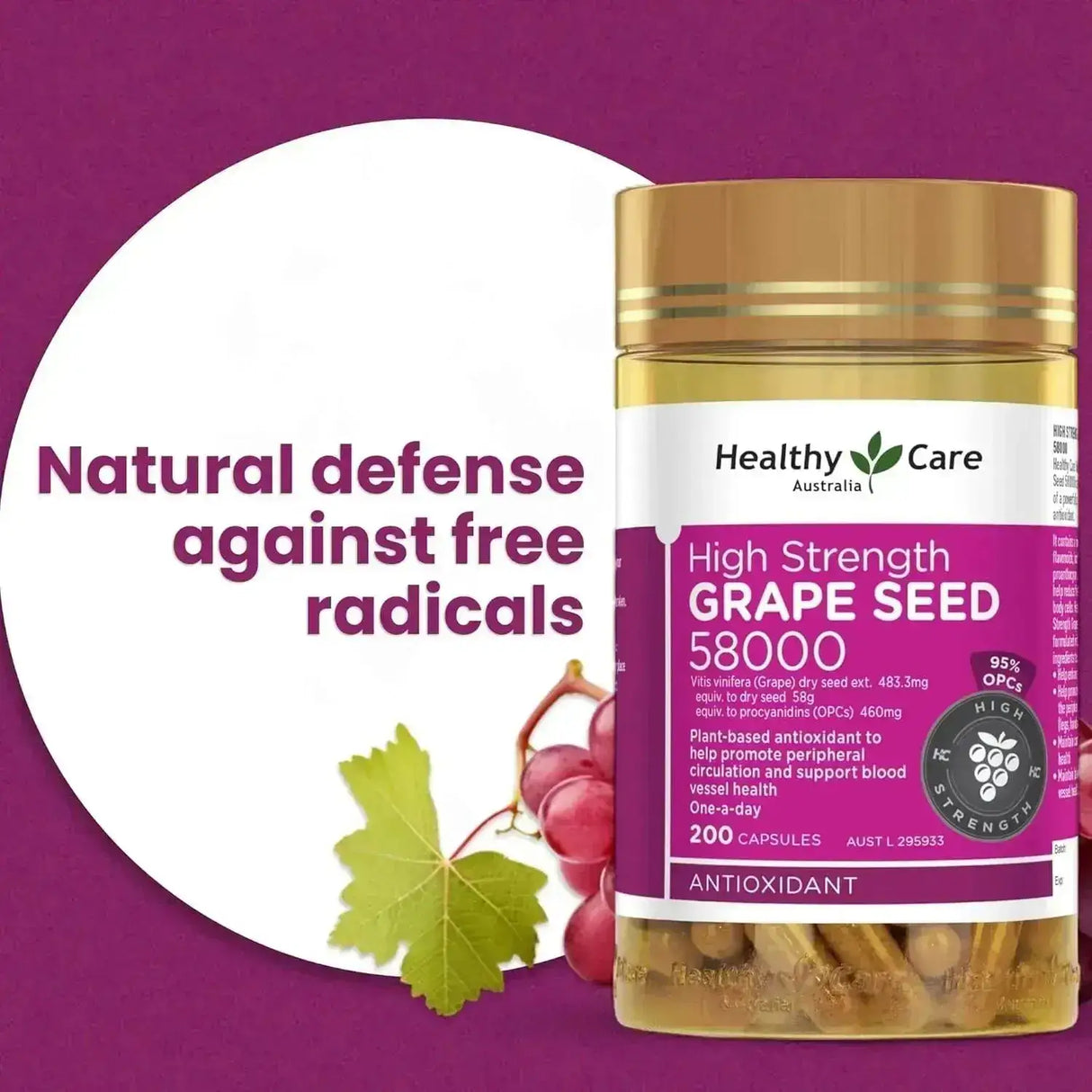 HEALTHY CARE - Healthy Care Grape Seed 58000 200 Capsulas - The Red Vitamin MX - Suplementos Alimenticios - {{ shop.shopifyCountryName }}
