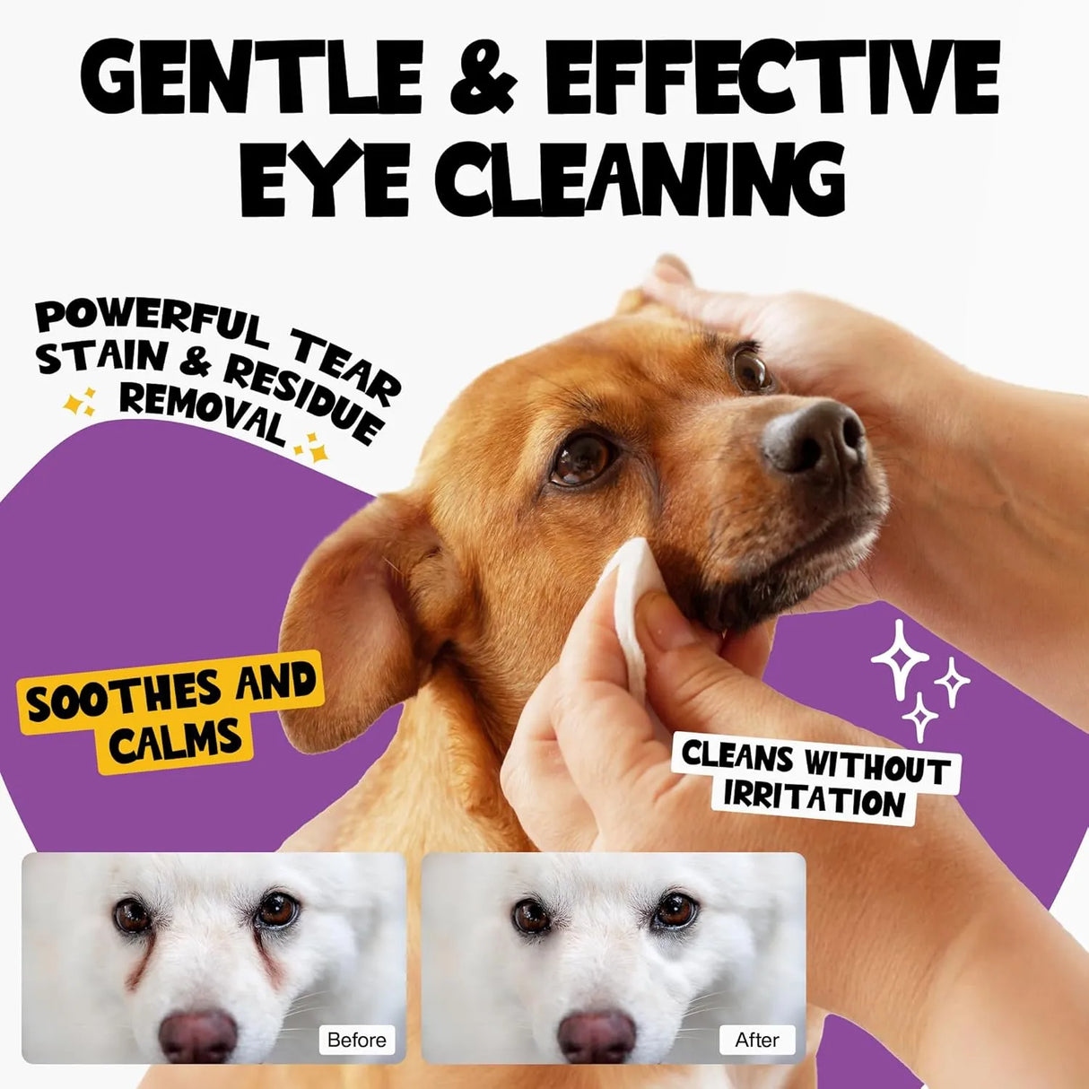 ROOFUS THE DOG - ROOFUS THE DOG Dog Tear Wipes to Removes Tear Stains & Eye Residue 100 Toallitas - The Red Vitamin MX - Cuidado De Los Ojos De Los Perros - {{ shop.shopifyCountryName }}
