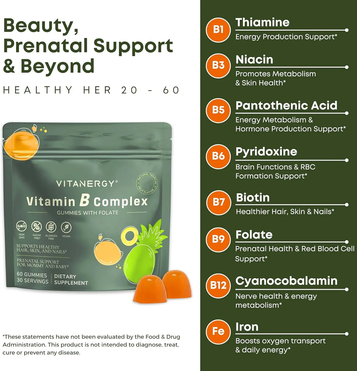 VITANERGY - Vitanergy Sugar-Free B Complex Gummies 60 Gomitas - The Red Vitamin MX - Suplementos Alimenticios - {{ shop.shopifyCountryName }}