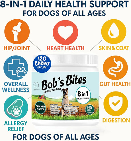 BOB'S BITES - Bob’s Bites Dog Multivitamin Treats 120 Masticables - The Red Vitamin MX - Multivitamínicos Para Perros - {{ shop.shopifyCountryName }}