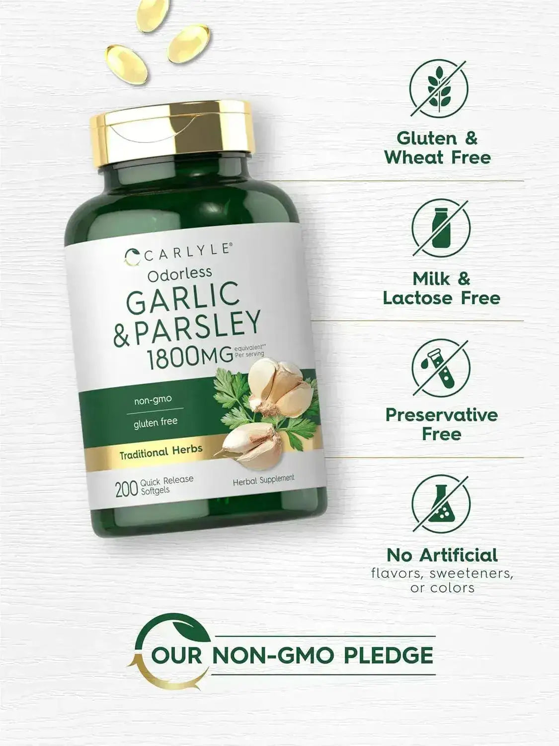 CARLYLE - Carlyle Odorless Garlic & Parsley 1800Mg. 200 Capsulas Blandas - The Red Vitamin MX - Suplementos Alimenticios - {{ shop.shopifyCountryName }}