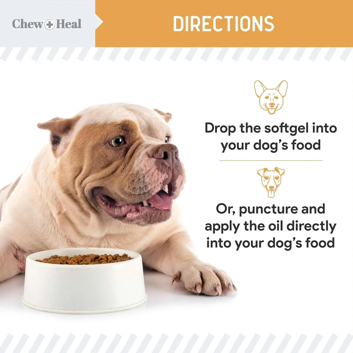 CHEW + HEAL - Chew + Heal Labs Wild Caught Omega 3 Fish Oil for Large Breed 180 Capsulas Blandas - The Red Vitamin MX - Aceite De Pescado Para Perros - {{ shop.shopifyCountryName }}