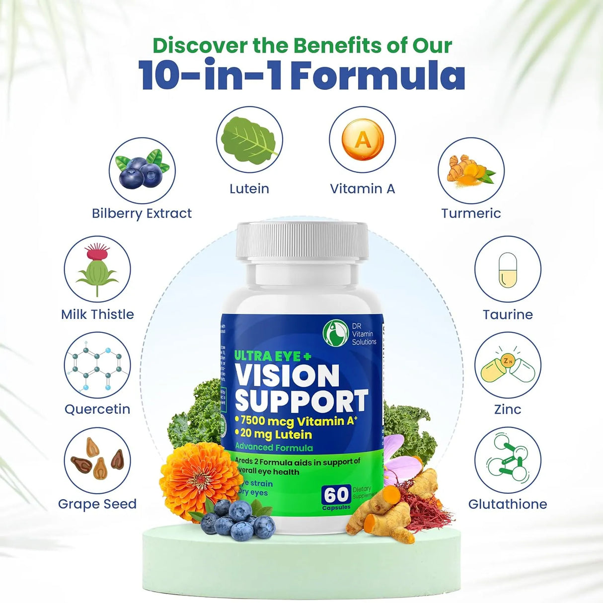 DR VITAMIN SOLUTIONS - DR Vitamin Solutions Vision Support Eye Vitamins for Macular Health 60 Capsulas - The Red Vitamin MX - Suplementos Alimenticios - {{ shop.shopifyCountryName }}