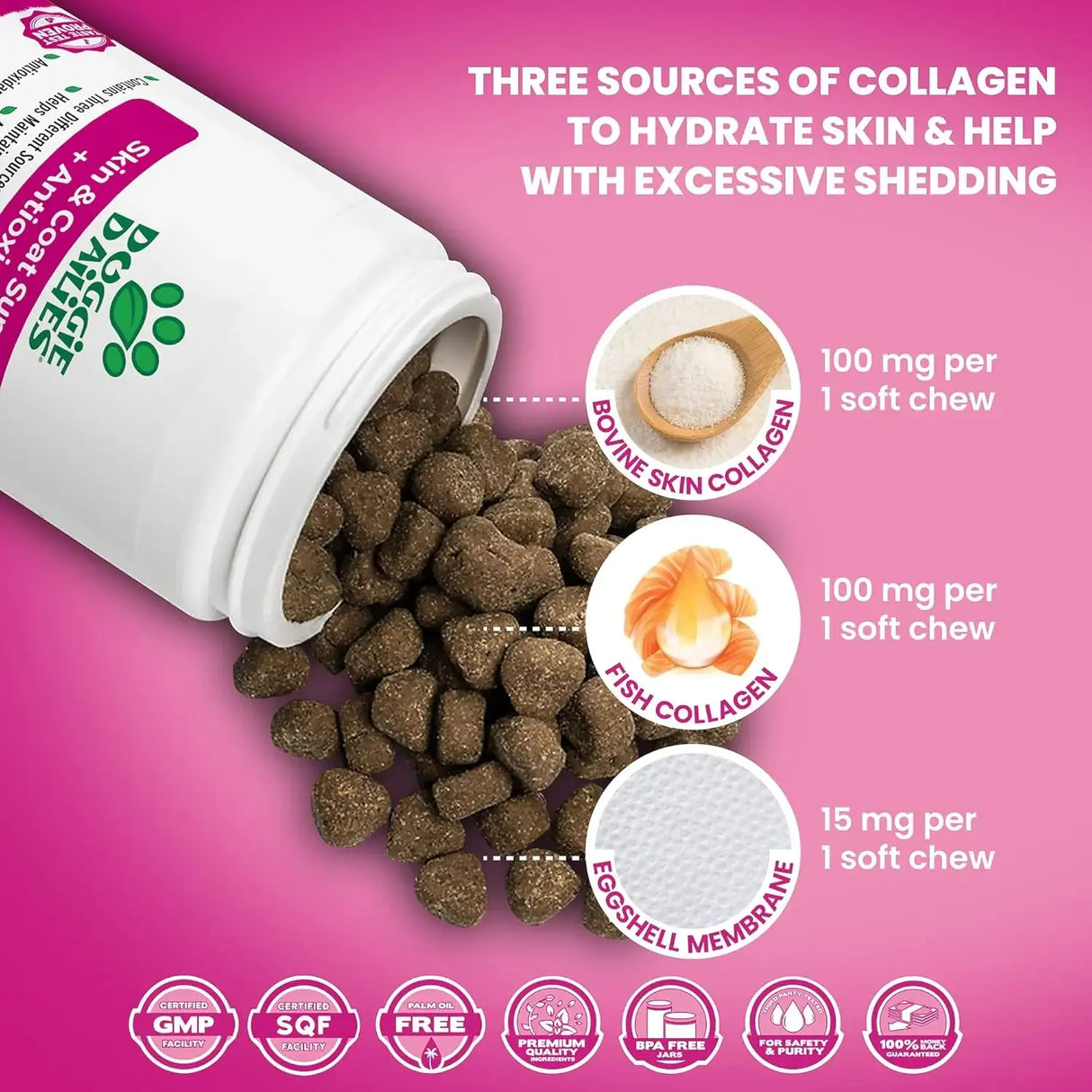 DOGGIE DAILIES - Doggie Dailies Skin & Coat Supplement + Antioxidant Support Salmon 225 Masticables - The Red Vitamin MX - Aceite De Pescado Para Perros - {{ shop.shopifyCountryName }}