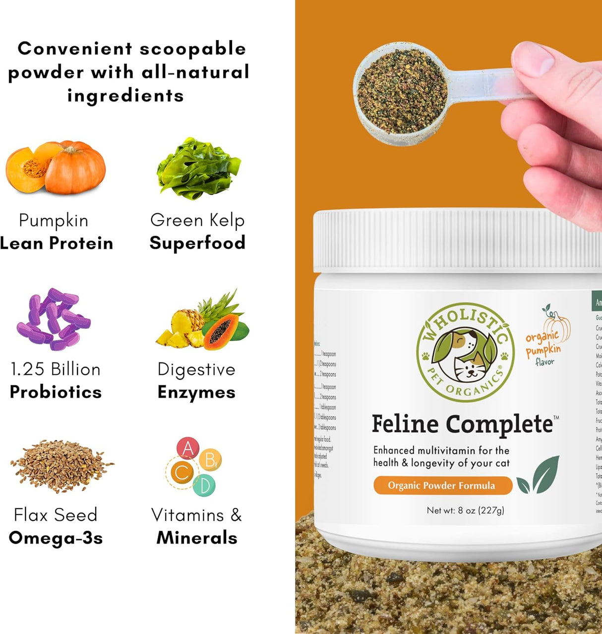 Wholistic Pet Organics Feline Complete Organic Pumpkin 227Gr.