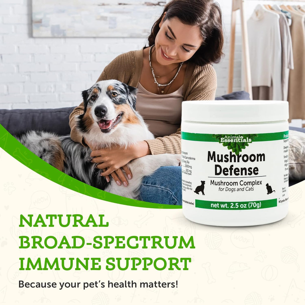 ANIMAL ESSENTIALS - Animal Essentials MUSHROOM DEFENSE Supplement for Dogs 70Gr. - The Red Vitamin MX - Suplementos Herbales Para Perros - {{ shop.shopifyCountryName }}