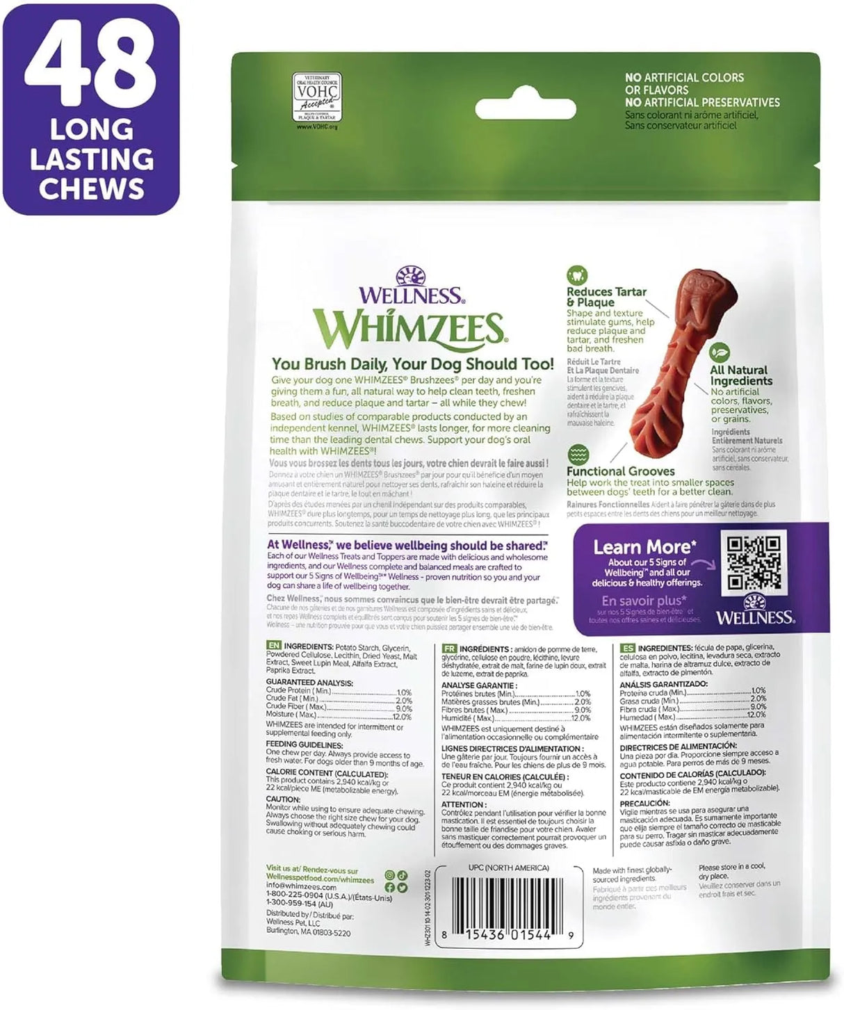 WELLNESS WHIMZEES - WHIMZEES Wellness Brushzees Dog Dental Treats Extra Small Size Stick 48 Piezas - The Red Vitamin MX - Cuidado Dental Para Perros - {{ shop.shopifyCountryName }}