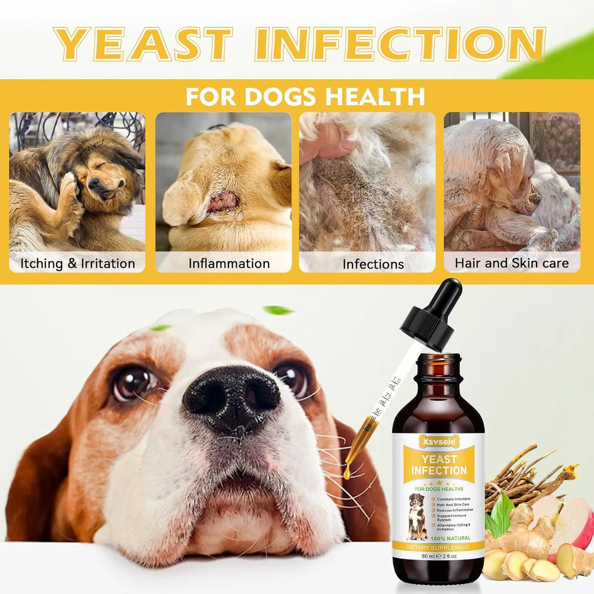 XSVSEIE - Xsvseie Yeast Infection Treatment for Dogs 2 Fl.Oz. - The Red Vitamin MX - Cuidado Del Oído De Perros - {{ shop.shopifyCountryName }}