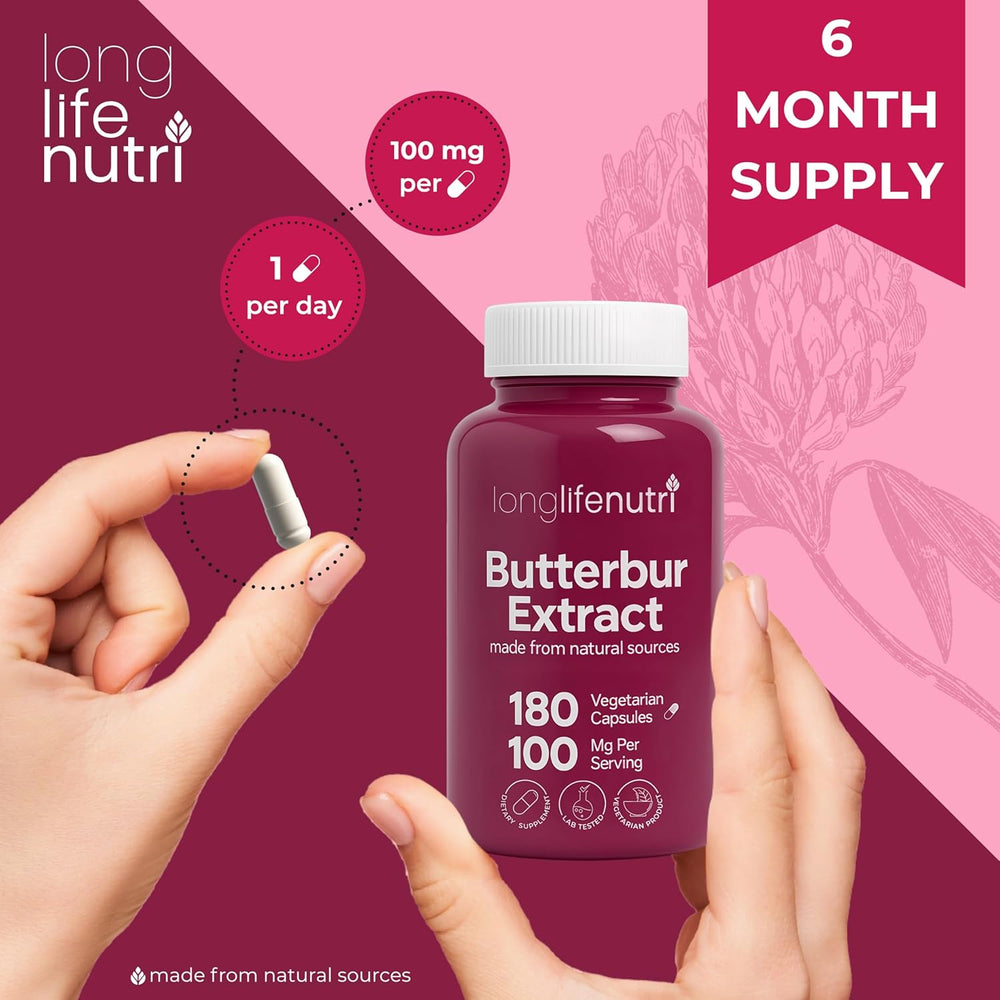 LongLifeNutri Butterbur Extract 100Mg. 180 Capsulas