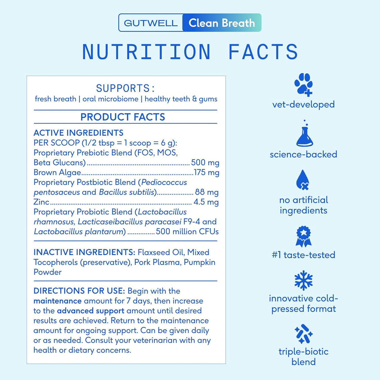 Native Pet GutWell Clean Breath 60 Servicios 360Gr.