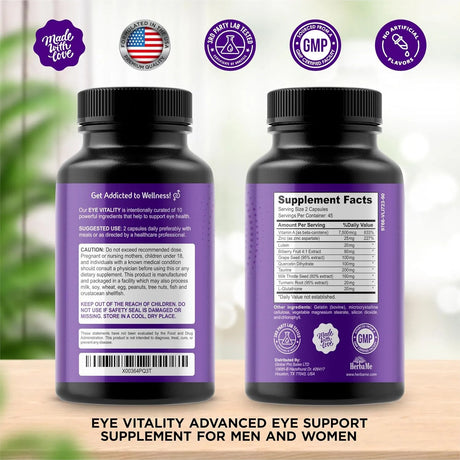 HERBAME - HerbaMe Eye Vitamins with Lutein 90 Capsulas - The Red Vitamin MX - Suplementos Alimenticios - {{ shop.shopifyCountryName }}