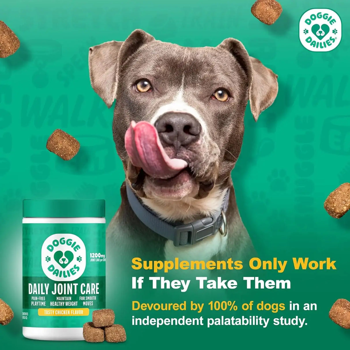 DOGGIE DAILIES - Doggie Dailies Daily Joint Care Glucosamine for Dogs Chicken 120 Masticables - The Red Vitamin MX - Cuidado De Cadera Y Articulaciones Para Perros - {{ shop.shopifyCountryName }}