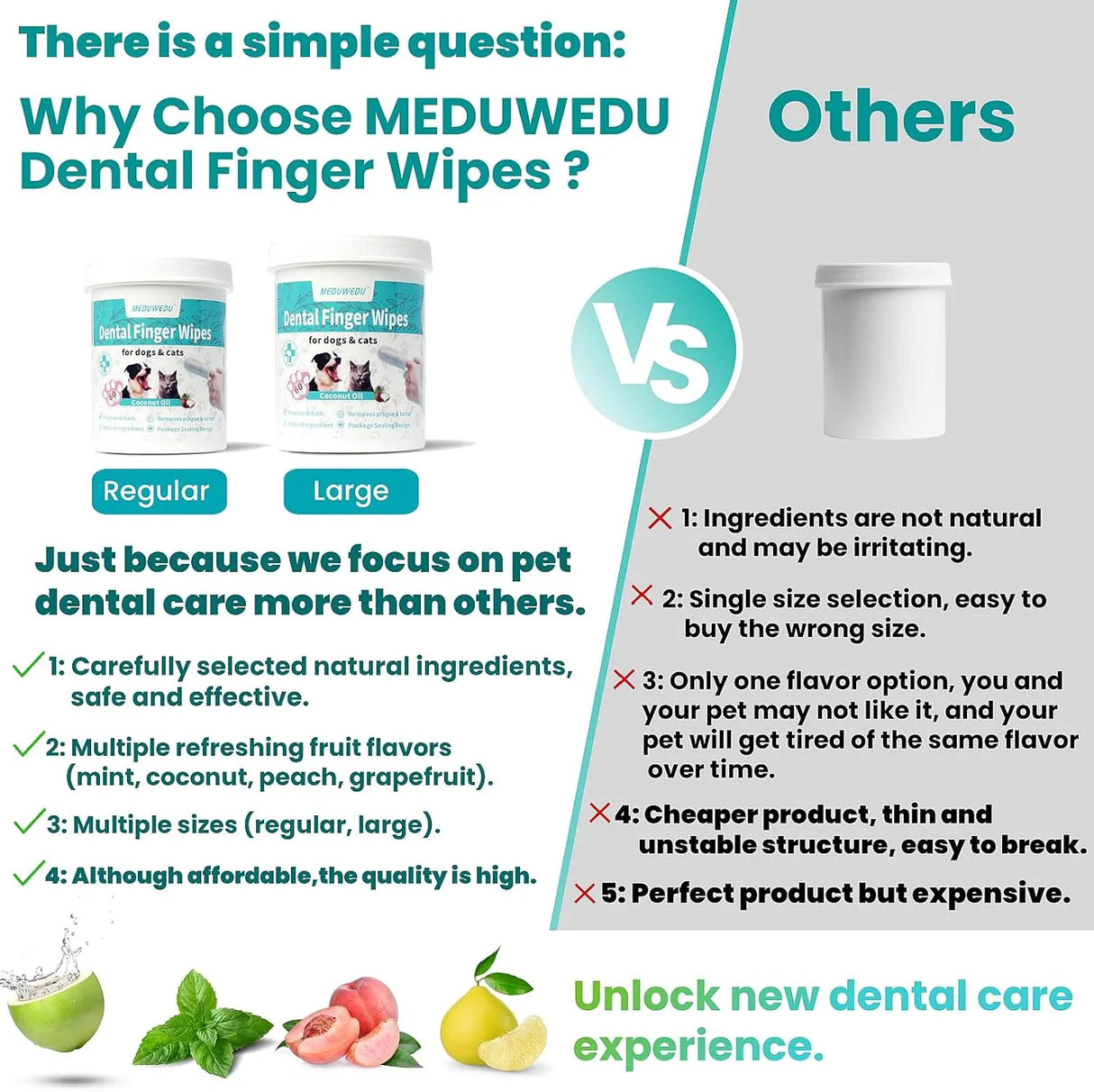 MEDUWEDU - MEDUWEDU Dental Care Finger Wipes Coconut Scent 60 Toallitas 2 Pack - The Red Vitamin MX - Cuidado Dental Para Perros - {{ shop.shopifyCountryName }}