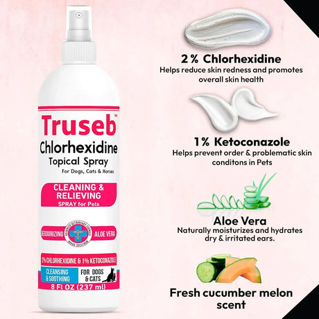 TRUSEB - Truseb Topical Ketoconazole and Chlorhexidine Spray for Dogs 8 Fl.Oz. - The Red Vitamin MX - Remedios Para La Picazón De Perros - {{ shop.shopifyCountryName }}