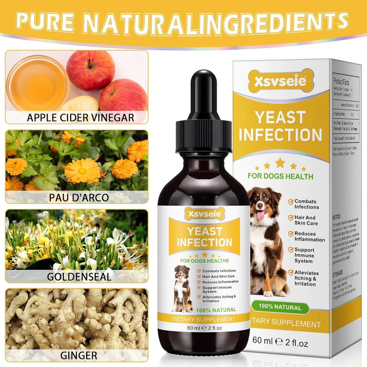 XSVSEIE - Xsvseie Yeast Infection Treatment for Dogs 2 Fl.Oz. - The Red Vitamin MX - Cuidado Del Oído De Perros - {{ shop.shopifyCountryName }}