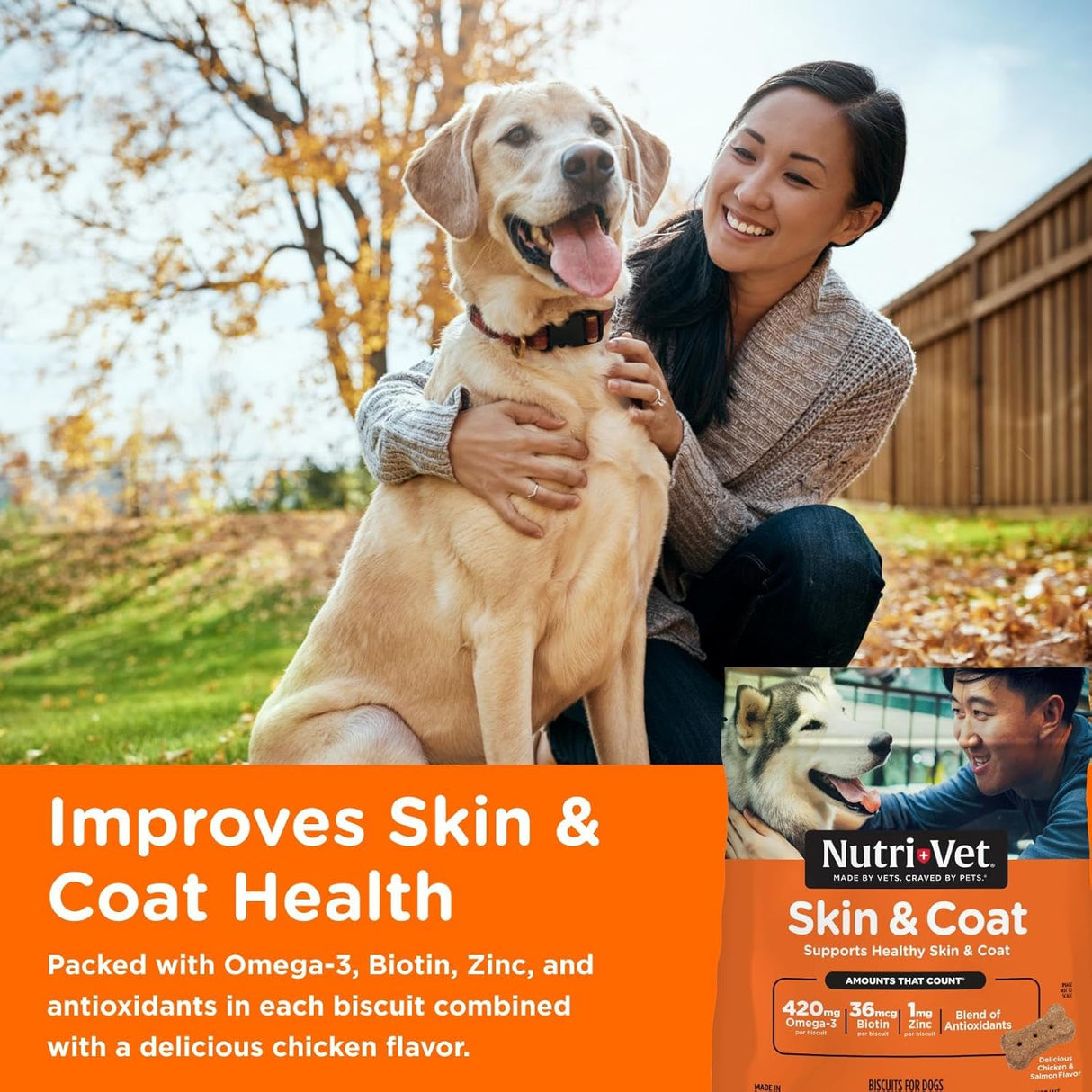Nutri-Vet Skin & Coat Biscuits for Dogs 454Gr. 2 Pack
