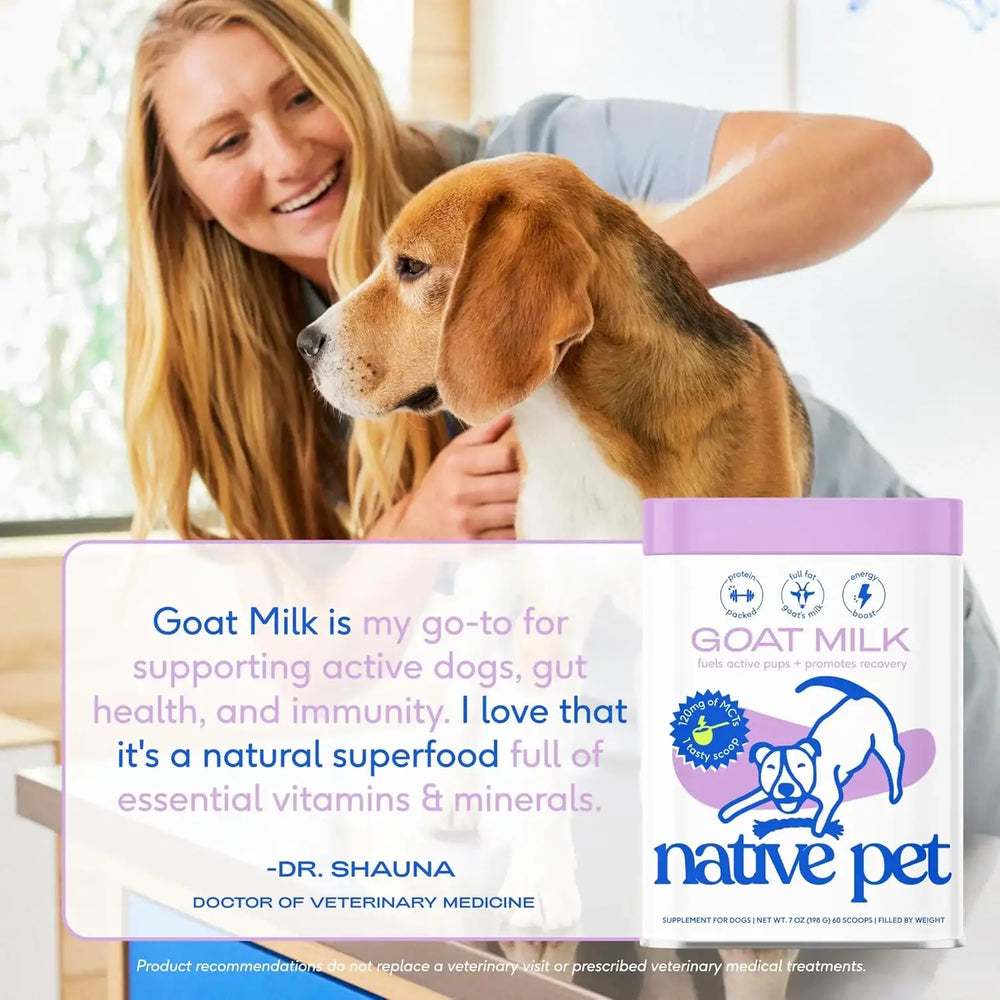 NATIVE PET - Native Pet Goat Milk for Dogs Organic Goat Milk Powder for Dogs and Cats 60 Servicios 198Gr. - The Red Vitamin MX - Sustitutos De Leche Para Perros - {{ shop.shopifyCountryName }}