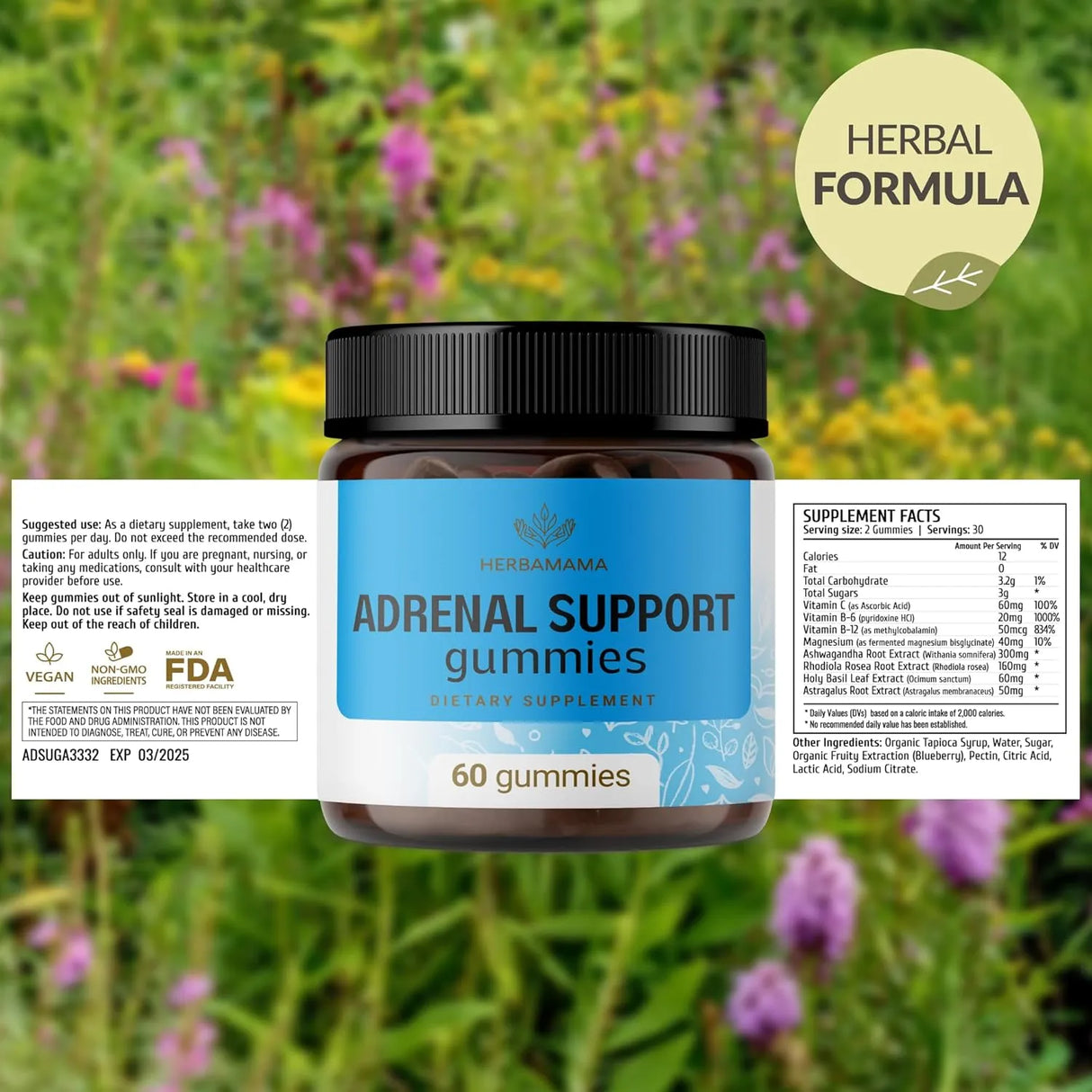 HERBAMAMA - HERBAMAMA Adrenal Support Gummies 60 Gomitas - The Red Vitamin MX - Suplementos Alimenticios - {{ shop.shopifyCountryName }}