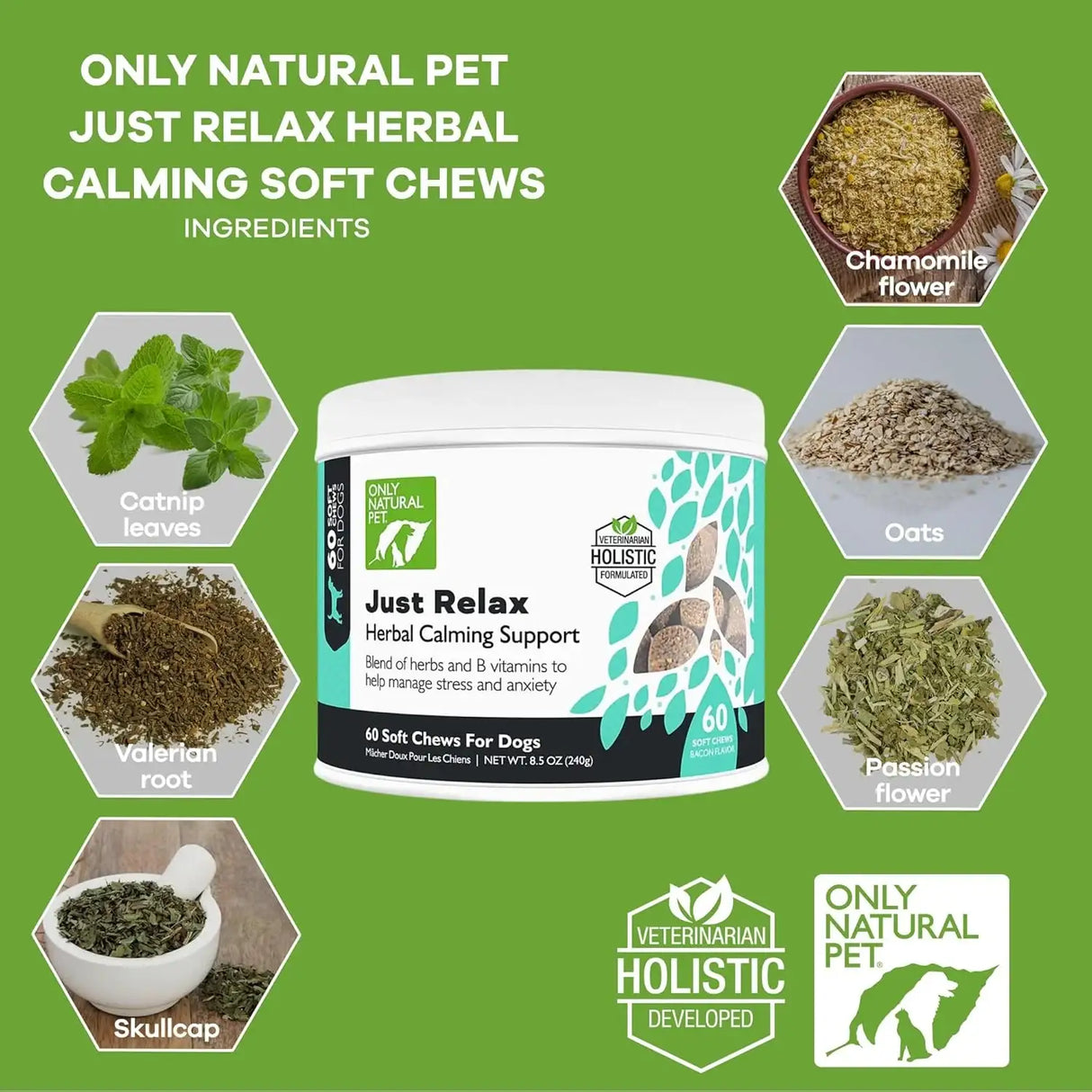 ONLY NATURAL PET - Only Natural Pet Just Relax Herbal Calming Soft Chews for Dogs 60 Masticables - The Red Vitamin MX - Relajantes Para Perros - {{ shop.shopifyCountryName }}