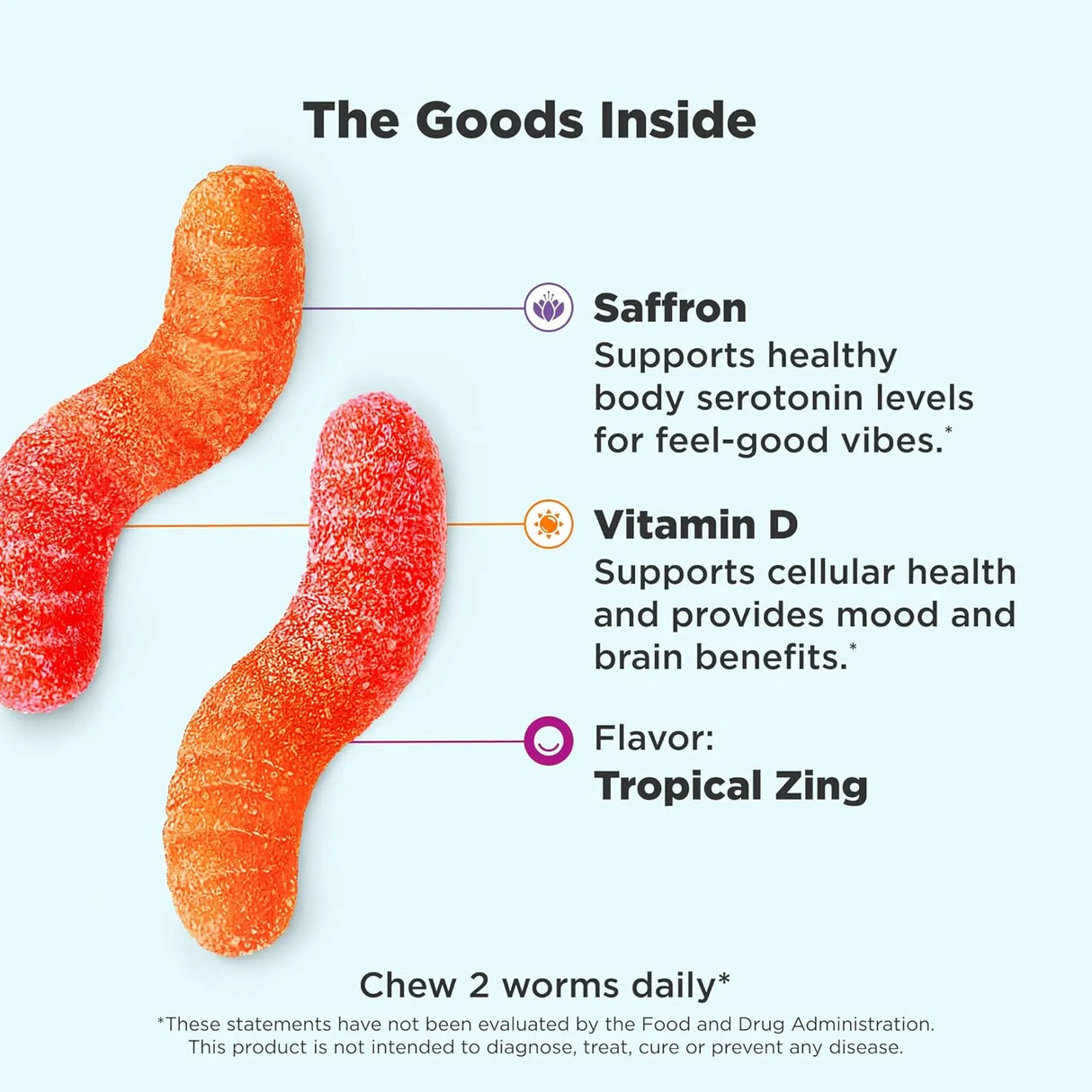 OLLY - OLLY Hello Happy Gummy Worms Vitamin D & Saffron 90 Gomitas - The Red Vitamin MX - Suplementos Alimenticios - {{ shop.shopifyCountryName }}