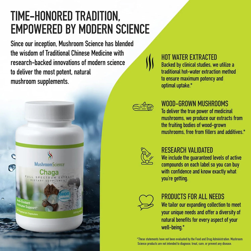 MUSHROOMSCIENCE - MushroomScience Chaga Mushroom 90 Capsulas - The Red Vitamin MX - Suplementos Alimenticios - {{ shop.shopifyCountryName }}
