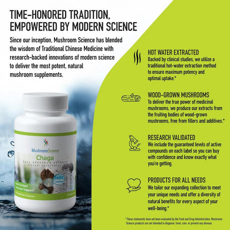 MUSHROOMSCIENCE - MushroomScience Chaga Mushroom 90 Capsulas - The Red Vitamin MX - Suplementos Alimenticios - {{ shop.shopifyCountryName }}