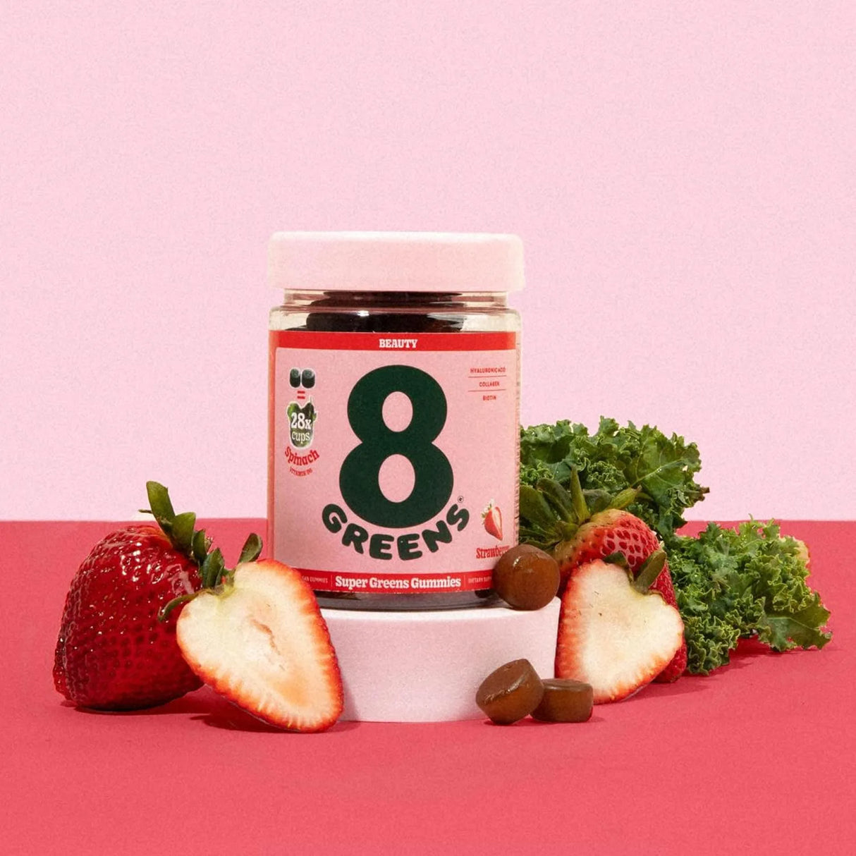 8GREENS - 8Greens Supergreens Beauty Gummies with Collagen & Biotin Strawberry Flavored 50 Gomitas - The Red Vitamin MX - Suplementos Alimenticios - {{ shop.shopifyCountryName }}