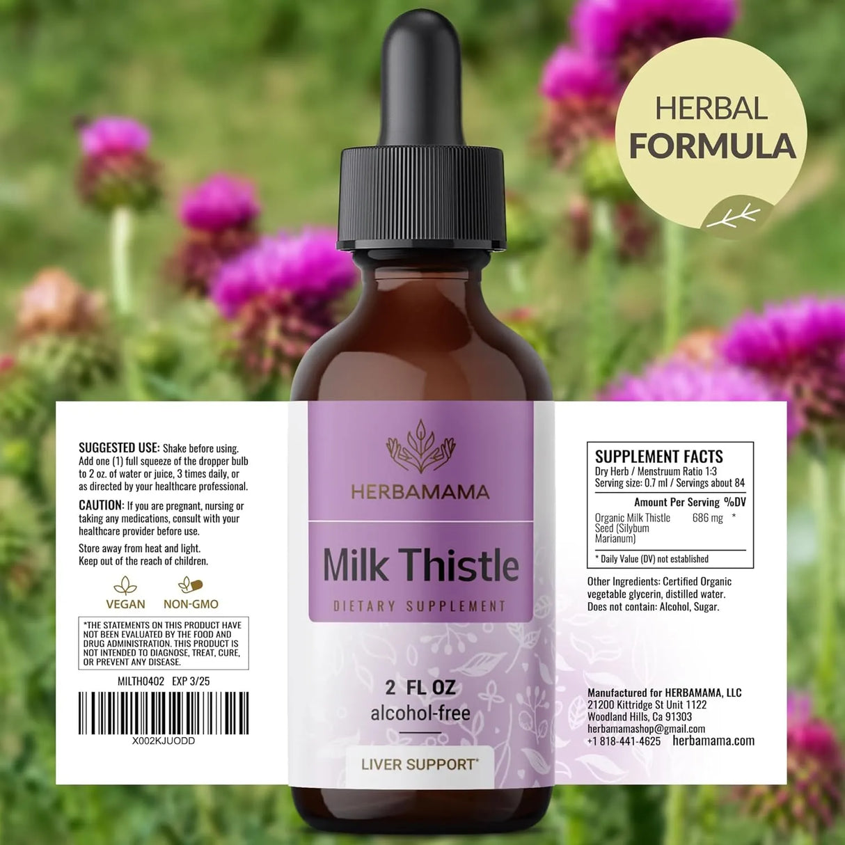 HERBAMAMA - HERBAMAMA Milk Thistle Drops 2 Fl.Oz. - The Red Vitamin MX - Suplementos Alimenticios - {{ shop.shopifyCountryName }}
