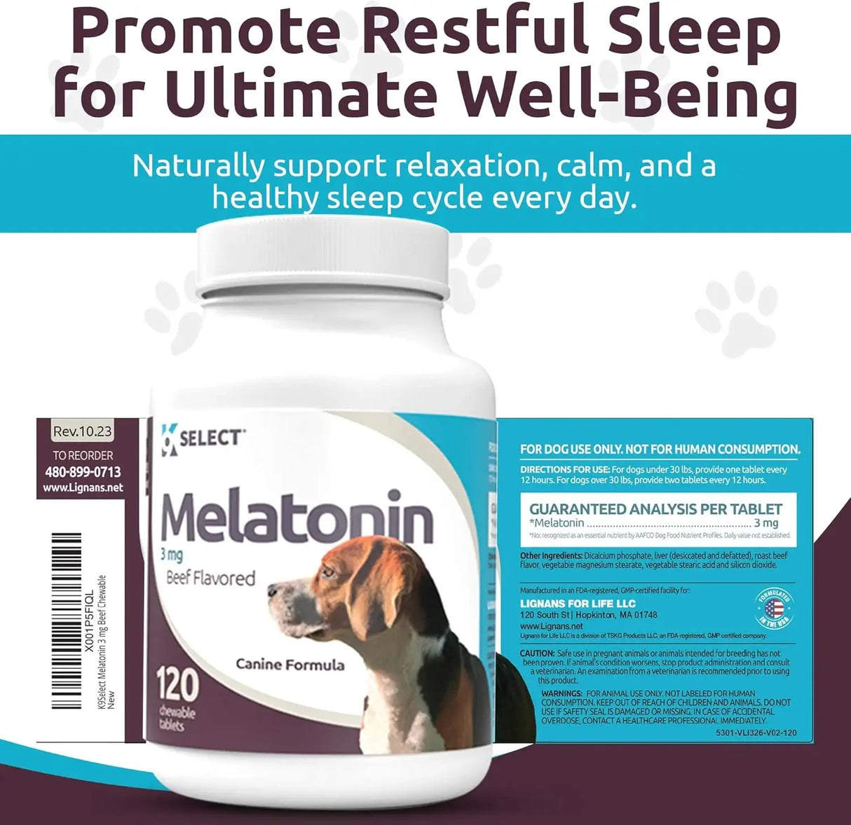 K9 SELECT - K9 Select Melatonin for Dogs Beef 3Mg. 120 Tabletas Masticables - The Red Vitamin MX - Relajantes Para Perros - {{ shop.shopifyCountryName }}