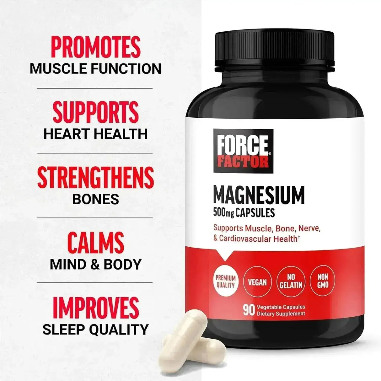 FORCE FACTOR - Force Factor Magnesium Complex 500Mg. 90 Capsulas - The Red Vitamin MX - Suplementos Alimenticios - {{ shop.shopifyCountryName }}