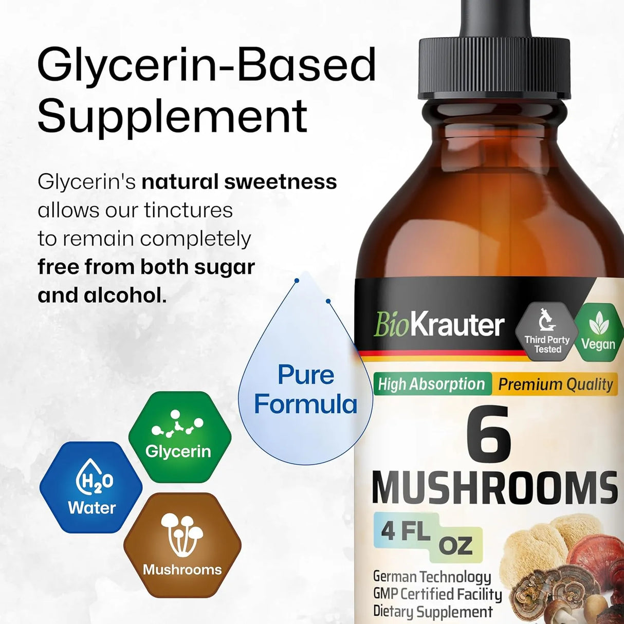 BIOKRAUTER - Bio Krauter 6 Mushrooms Vegan Drops 4 Fl.Oz. - The Red Vitamin MX - Suplementos Alimenticios - {{ shop.shopifyCountryName }}