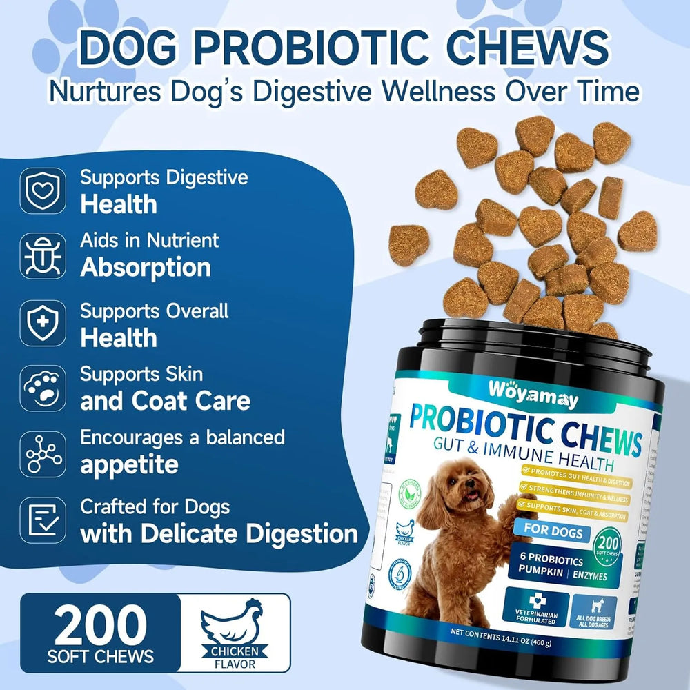 WOYAMAY - Woyamay Dog Probiotic for Dogs 200 Masticables - The Red Vitamin MX - Probióticos Para Perros - {{ shop.shopifyCountryName }}