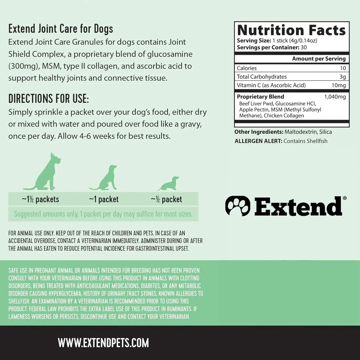 EXTEND - Extend Joint Care for Dogs 30 Paquetes 2 Pack - The Red Vitamin MX - Cuidado De Cadera Y Articulaciones Para Perros - {{ shop.shopifyCountryName }}